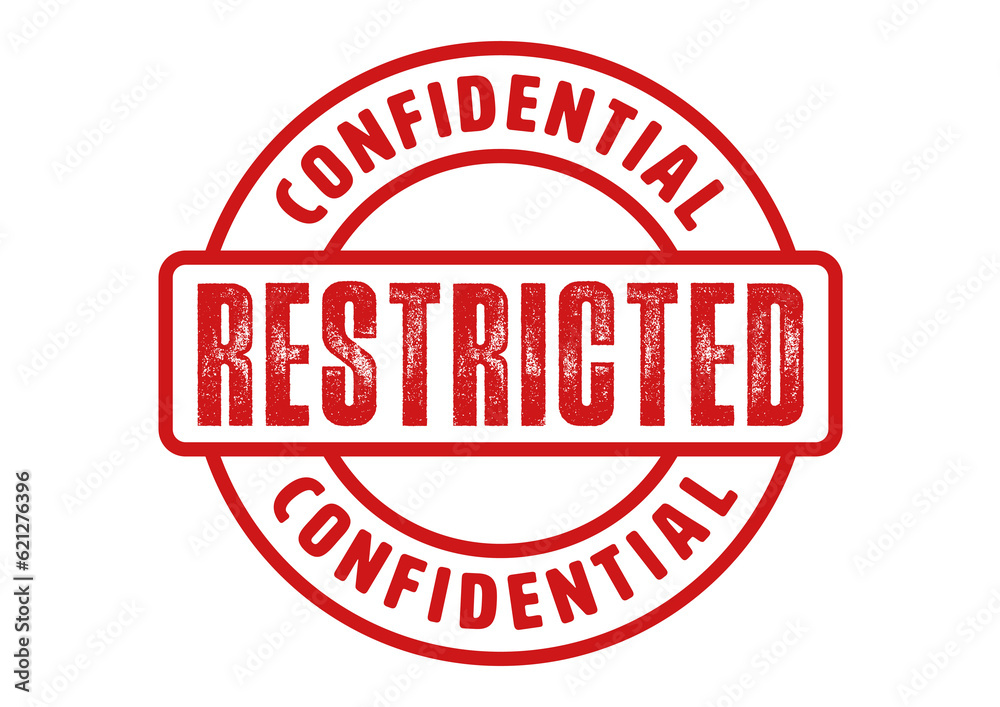 Restricted confidential red sticker rubber stamp Restricted confidential red sticker rubber stamp