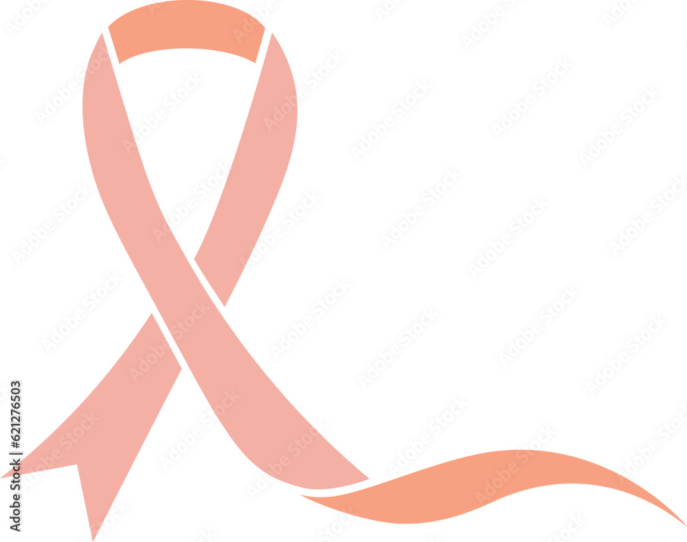Peach color awareness ribbon to show support for people with ...