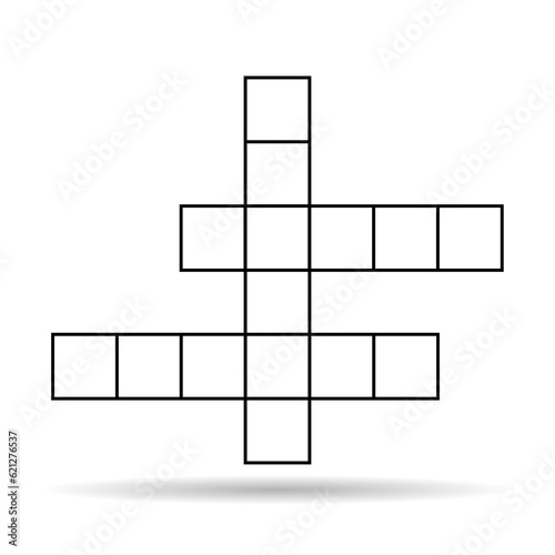Crossword concept shadow icon, cross word graphic symbol, web flat vector illustration