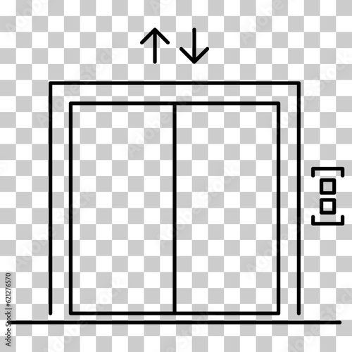 Lift elevator icon, graphic design entrance sign, building doorway symbol vector illustration