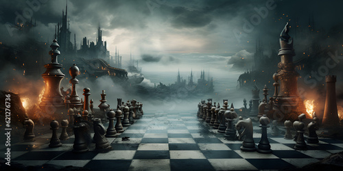 Print op canvas Surreal Chess Game Board and Figurines
Intricate Chess Pieces Design
Beautifully