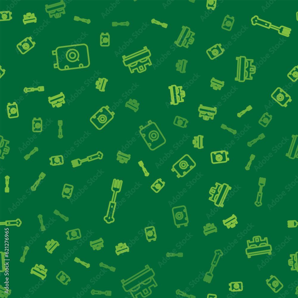Set line Safe, Fork and Bedroom on seamless pattern. Vector