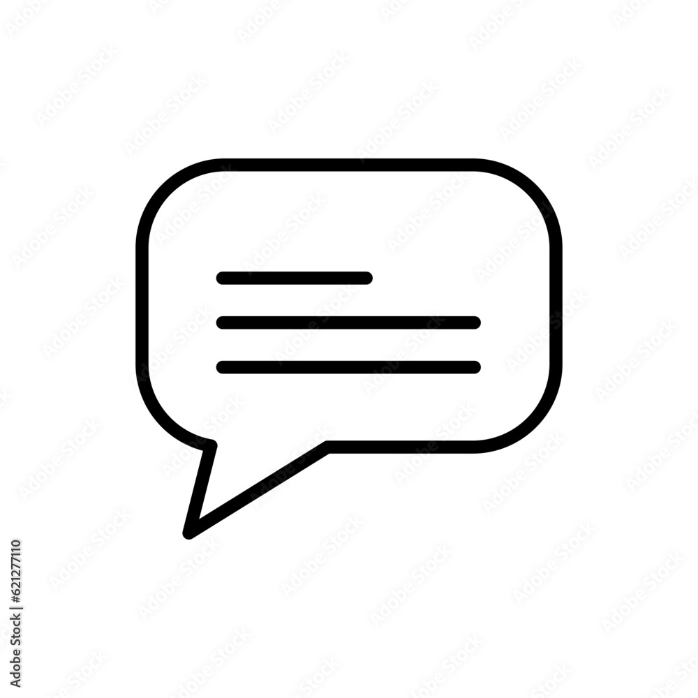 Message outline vector icon isolated on white background. Message line icon for web, mobile and ui design Message outline vector icon isolated on white background. Message line icon for web, mobile and ui design