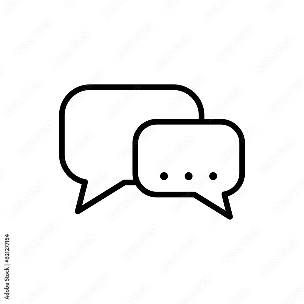 Chat outline vector icon isolated on white background. Chat line icon for web, mobile and ui design Chat outline vector icon isolated on white background. Chat line icon for web, mobile and ui design