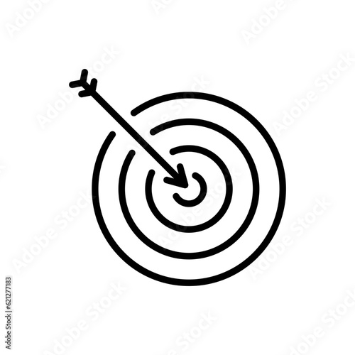 Target outline vector icon isolated on white background. Target line icon for web, mobile and ui design