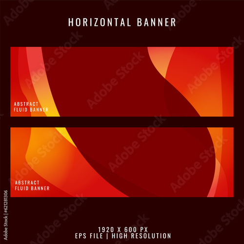 red gradient abstract fluid horizontal banner design