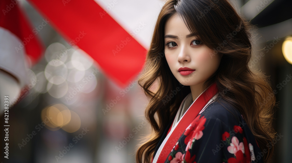 Japanese woman in traditional dress Japanese woman in traditional dress