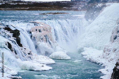 Gullfoss waterfall at the gold circle of Iceland