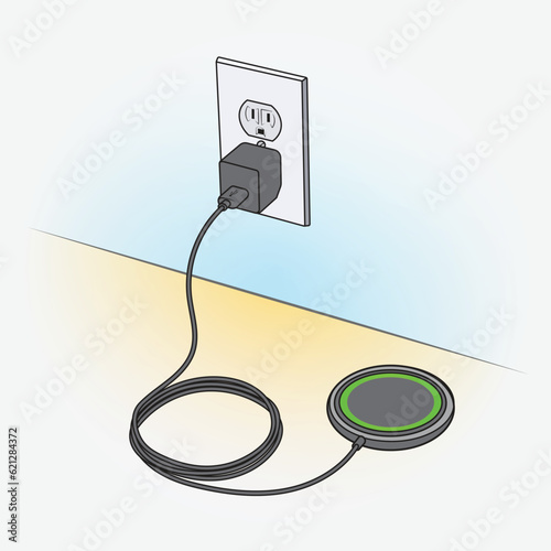 Vector illustration of a wireless charging pad