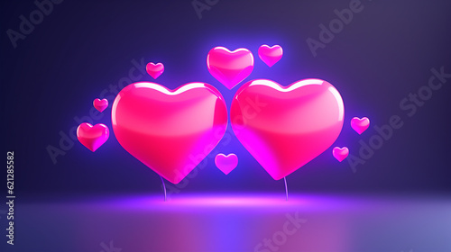 Coração no fundo do ícone da bolha do discurso 3d. como ícones de notificação de mídia social de coração 3d moderno, amor como reações de postagem de rede social de bolhas de bate-papo - corações favo