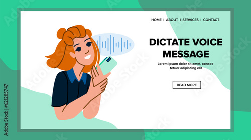 artificial dictate voice message vector. intelligence recognition, phone recording, smartphone call artificial dictate voice message web flat cartoon illustration