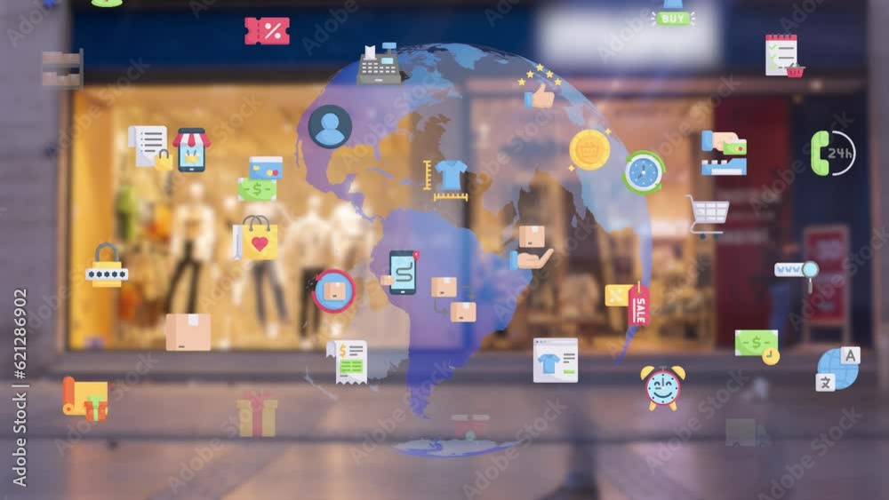 Omni channel technology of online retail business method. Multichannel marketing on social media network platform offer service of internet payment channel, online retail shopping and omni digital app