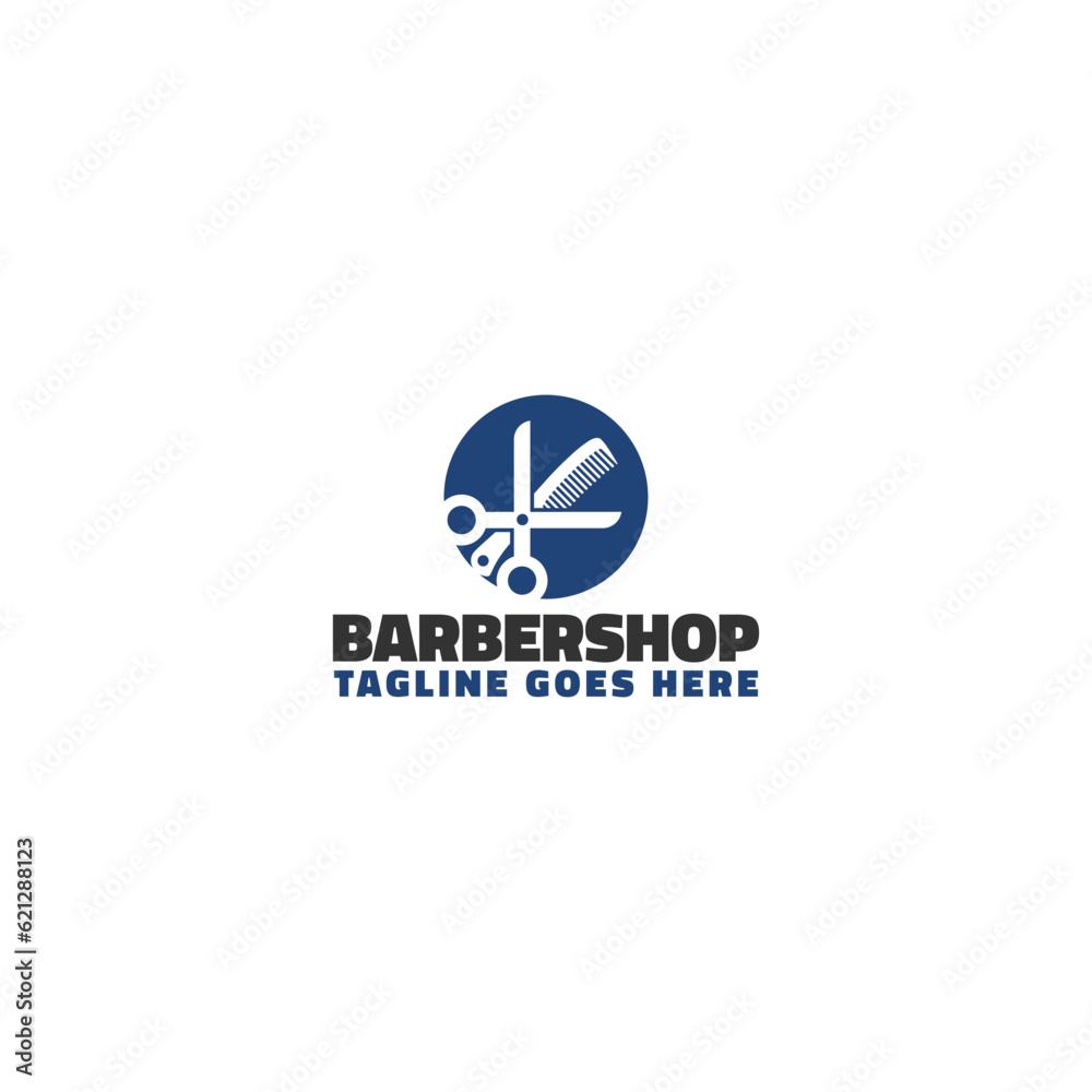 Fototapeta premium Barbershop logo icon template isolated on white background