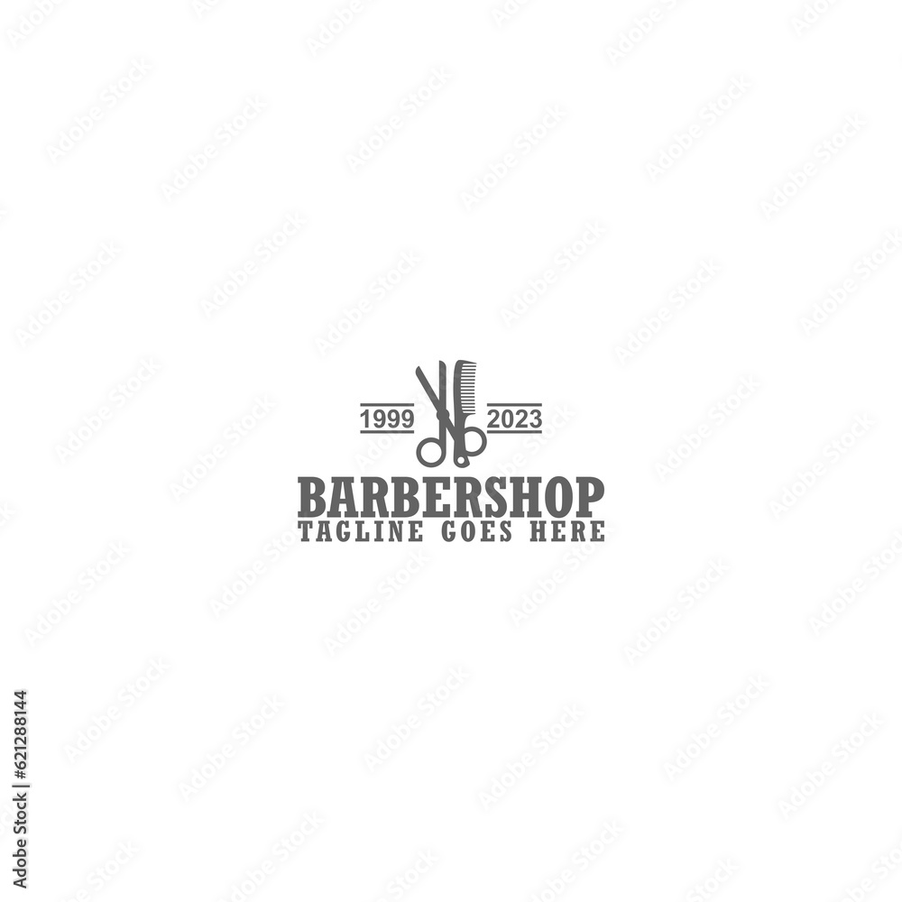 Barbershop logo icon template isolated on white background