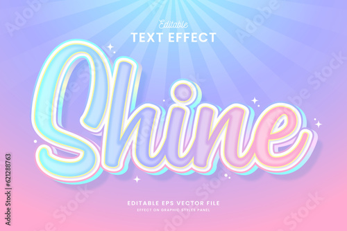 decorative rainbow pastel color editable text effect vector design