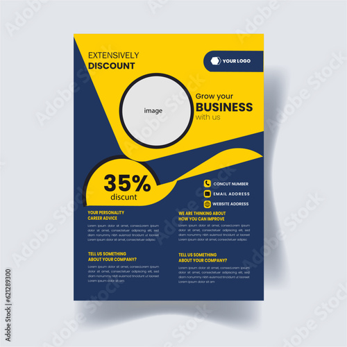 New Modern commercial Business advances Marketing Flyers Company promotion Ads, a4 PSD Office Poster pint reedy 