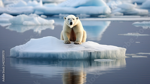 Fragile Balance: A Polar Bear's Plight in a Warming World