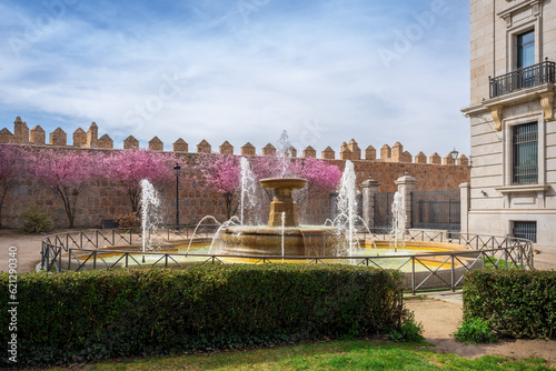 Fountain at Plaza Adolfo Suarez Square - Avila, Spain