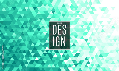 Obraz na plátně Turquoise green polygonal mosaic pattern, geometric background with crystal surf