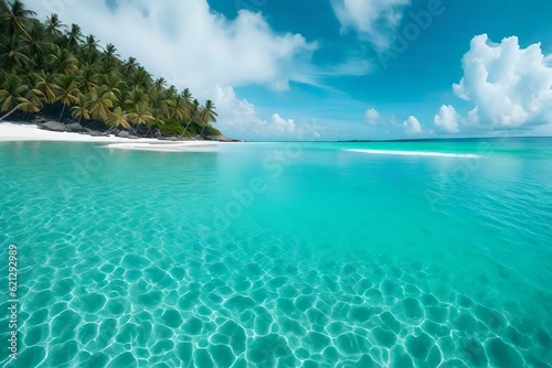 tropical island in the maldives wallpaper and background generated by AI