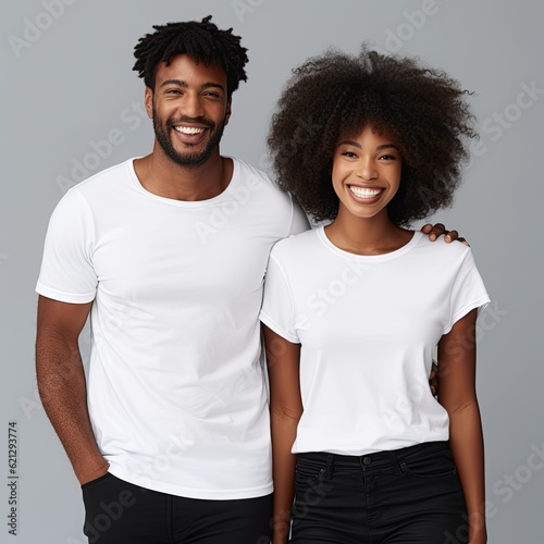 Wallpaper Mural Illustration of a fashion portrait with plain t-shirt mockup, AI Generated Torontodigital.ca