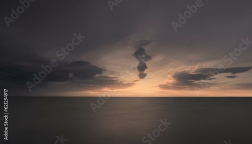 大自然に沈んだ夕日、夜になる時間、薄暗い景色 © sky studio
