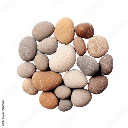 River stone isolated on transparent background. PNG file, cut out. photo