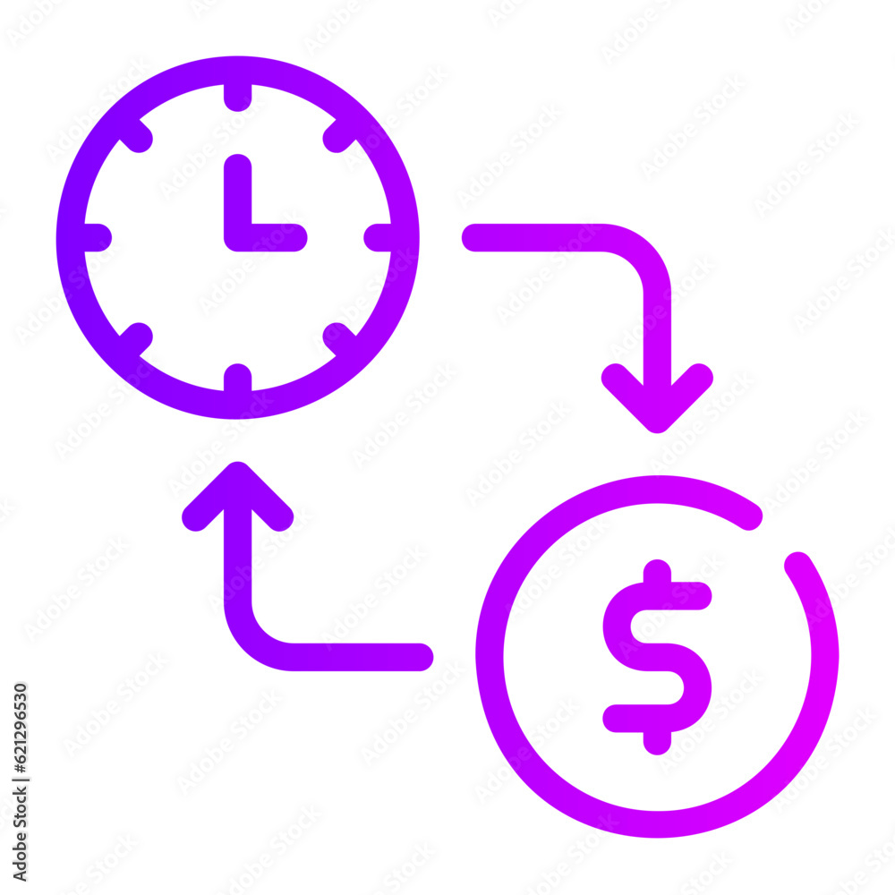 time is money gradient icon time is money gradient icon