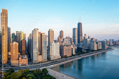 Aerial Chicago skyline © dorian
