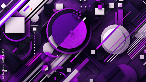 Abstract purple background  futuristic shapes composition  vector type illustration generative ai
