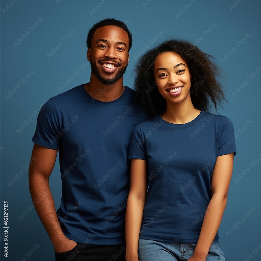 Illustration of a fashion portrait with plain t-shirt mockup, AI Generated Illustration of a fashion portrait with plain t-shirt mockup, AI Generated