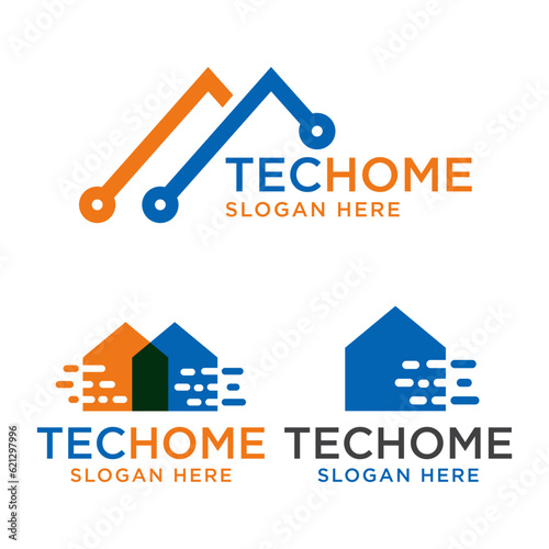 collection house smart technology logo design vector template