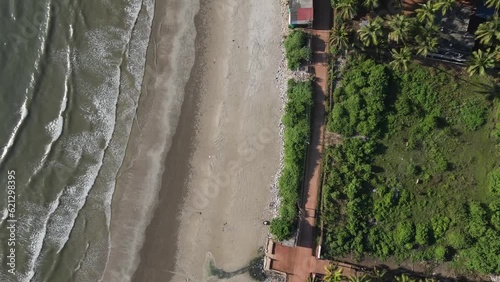Drone shot of Palolem beach in India photo