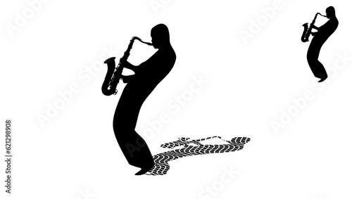 saxophonist silhouette