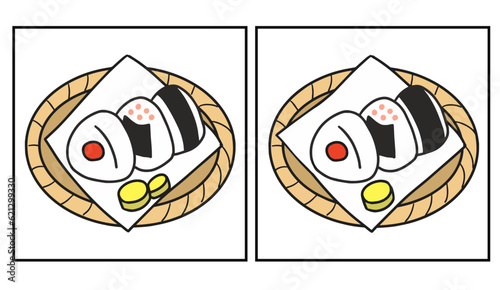 間違い探し　おにぎり