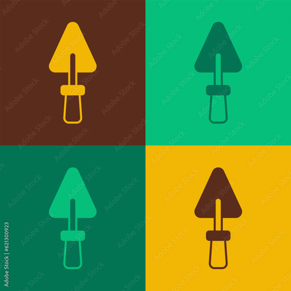 Pop art Trowel icon isolated on color background. Vector Pop art Trowel icon isolated on color background. Vector
