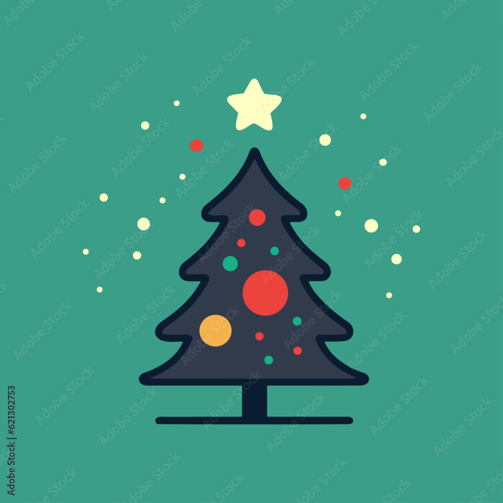 Evergreen Elegance Green Christmas Tree Icon