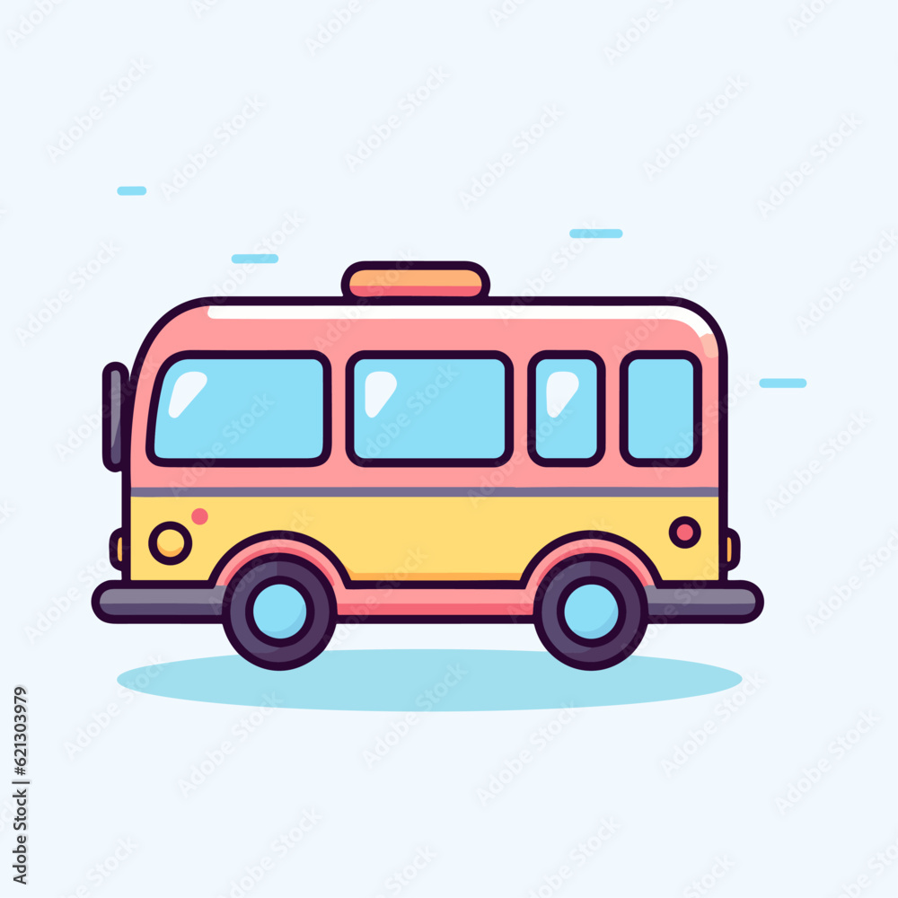 Safe School Transport Flat Icon