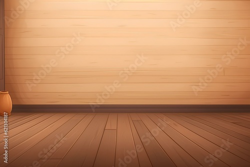 empty room with wooden floor made by midjeorney