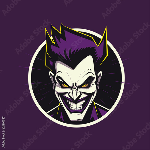 Diabolical Harlequin Flat Icon, halloween icon