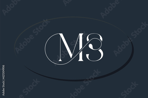 ms ligature logo design letter mark concept