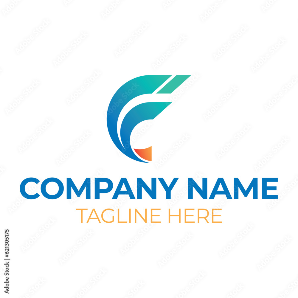 Vector flat design f logo template, gradient logo Vector flat design f logo template, gradient logo