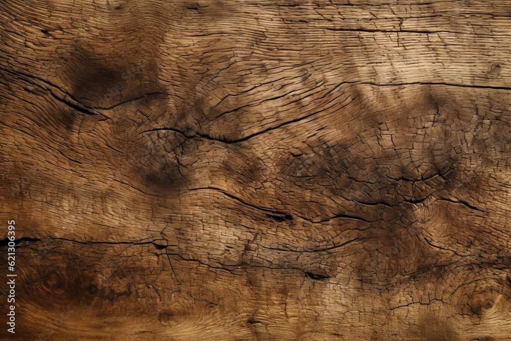 Naklejka premium Rustic oak surface texture wallpaper, banner, background, wallpaper, packaging. Generative AI.