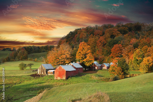 The Jenne Farm in Vermont during autumn. photo