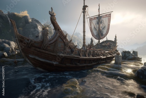 Viking boat, Generative AI