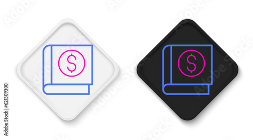 Line Financial book icon isolated on white background. Colorful outline concept. Vector