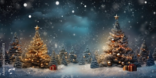 AI Generated. AI Generative. Xmas Christmas New Year holiday celebration traditional family winter time background decoration poster. Graphic Art Illustration