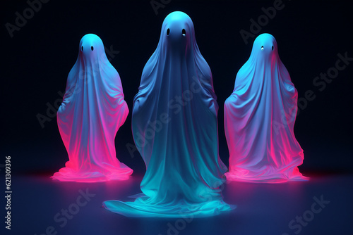 Ghost neon halloween fear horror