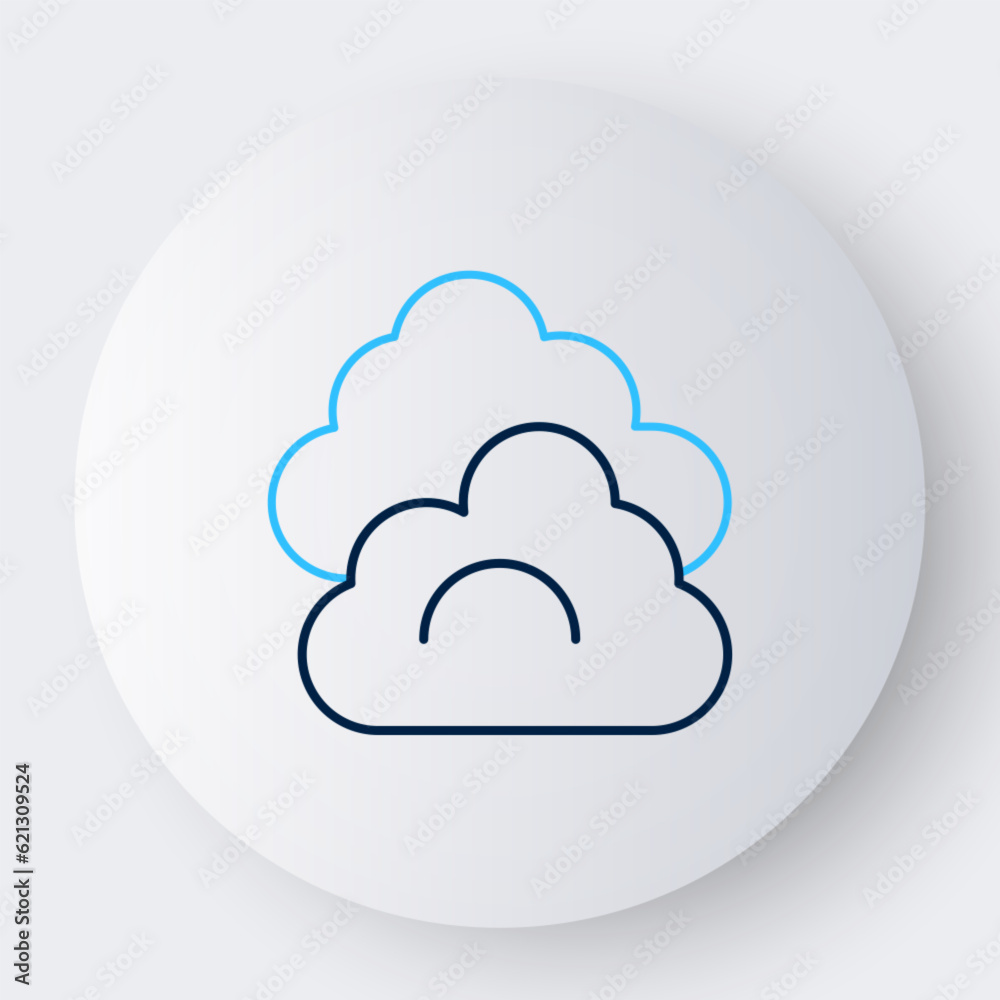 Line Cloud icon isolated on white background. Colorful outline concept. Vector