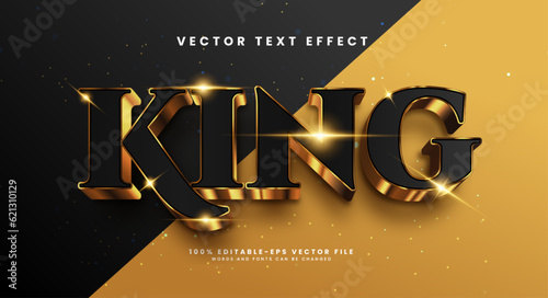 Fotografie, Tablou King golden editable vector text effect. Luxury text effect.